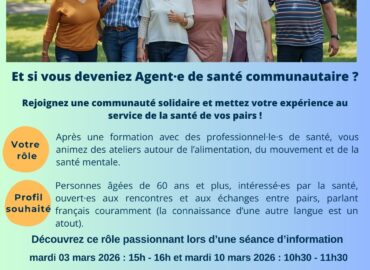 Nous recrutons des agent·e·s de santé communautaires (60+) !